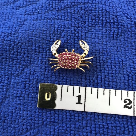 Ruby crab brooch - Picture 4 of 16